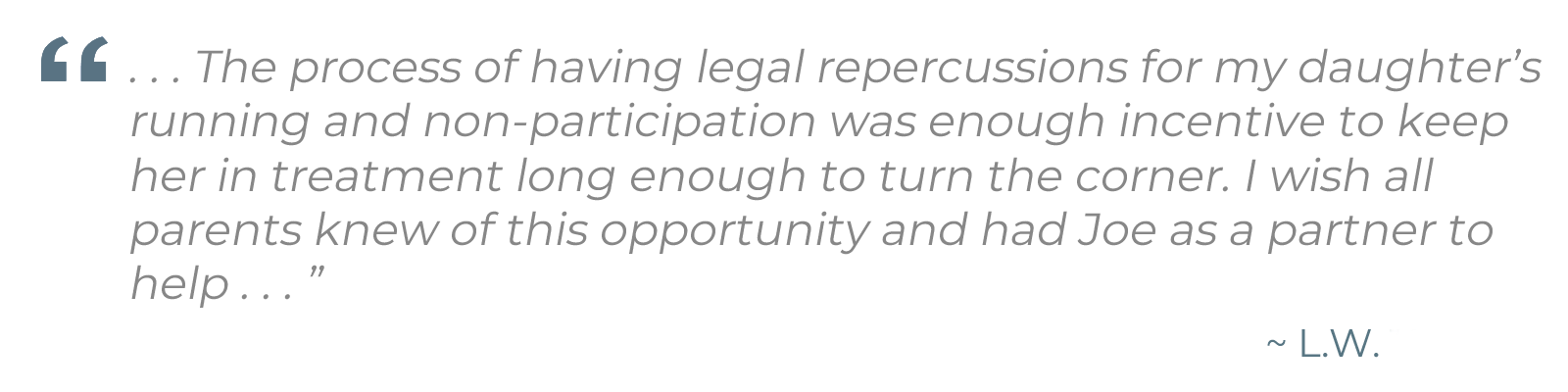 Testimonial from LW 10-2020